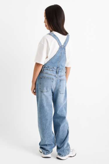 Kinder Mädchen - Jeans-Latzhose - helljeansblau