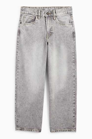 Děti - chlapci - Baggy jeans - extra široký pas - džíny - světle šedé