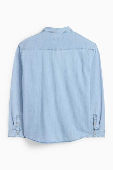 Home - Camisa texana - regular fit - Kent - texà blau clar