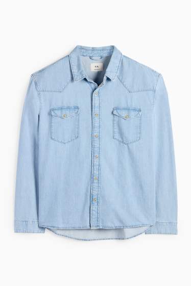 Home - Camisa texana - regular fit - Kent - texà blau clar