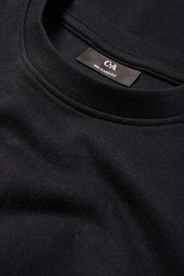 Pánské - Tričko - relaxed fit - černá