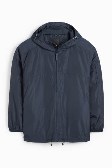 Herren - Jacke mit Kapuze - wasserabweisend - dunkelblau