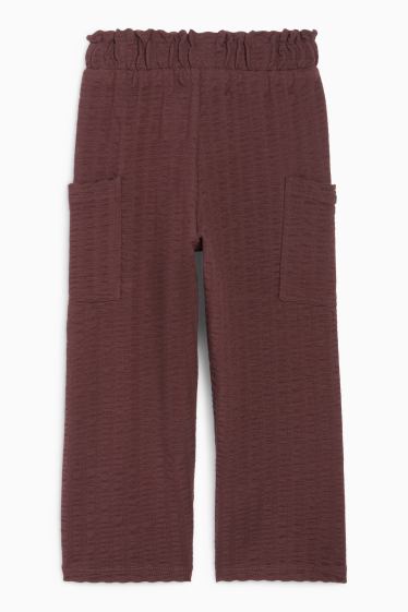 Kinder Mädchen - Jersey-Hose - strukturiert - dunkelbraun
