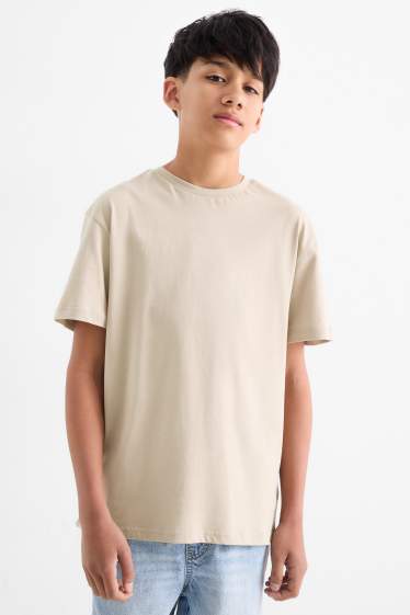 Kinderen: jongens - T-shirt - beige