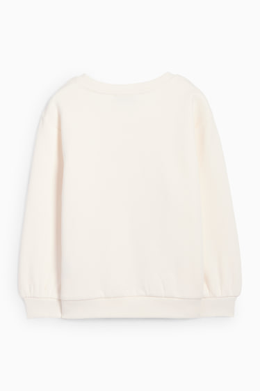 Kinder Mädchen - Blume, Herz und Regenbogen - Sweatshirt - cremeweiß