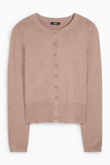 Damen - Strickjacke - hellbraun