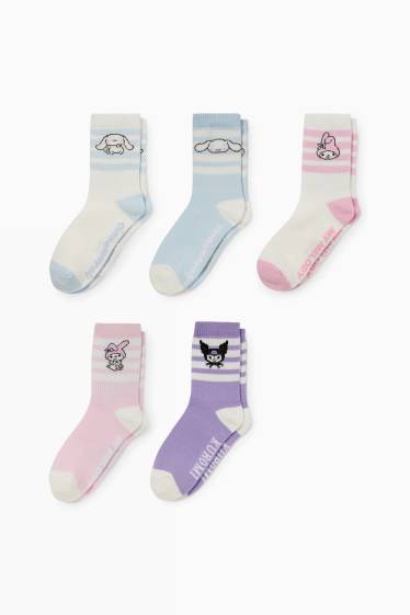 Kinder Mädchen - Multipack 5er - Hello Kitty and Friends - Tennissocken - rosa
