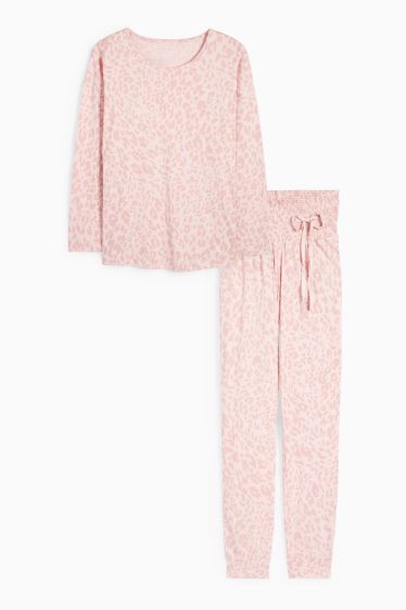 Dames - Voedingspyjama - luipaardprint - roze