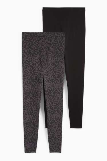 Donna - Confezione da 2 - leggings premaman - nero