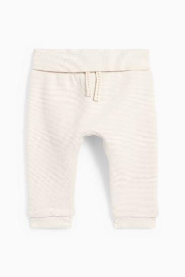 Baby: jongens - Babyoutfit - 3-delig - met structuur - beige