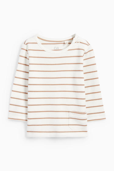 Baby: jongens - Babyoutfit - 3-delig - met structuur - beige