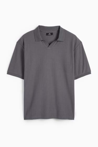 Hommes - Polo en maille - gris foncé