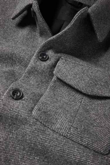 Uomo - Giacca camicia - regular fit - collo all'italiana - fantasia - grigio scuro