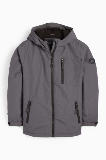 Bambini - Giacca con cappuccio - idrorepellente - grigio scuro
