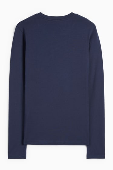 Damen - Basic-Langarmshirt - dunkelblau