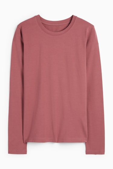 Dames - Basic longsleeve - bordeaux
