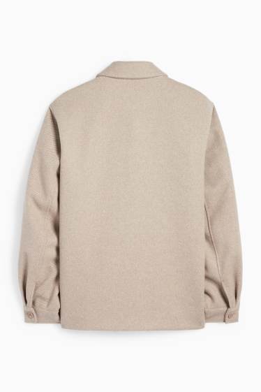 Herren - Hemdjacke - Regular Fit - Kent - gemustert - beige