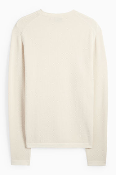 Herren - Pullover - strukturiert - hellbeige