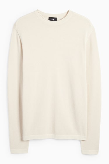 Herren - Pullover - strukturiert - hellbeige