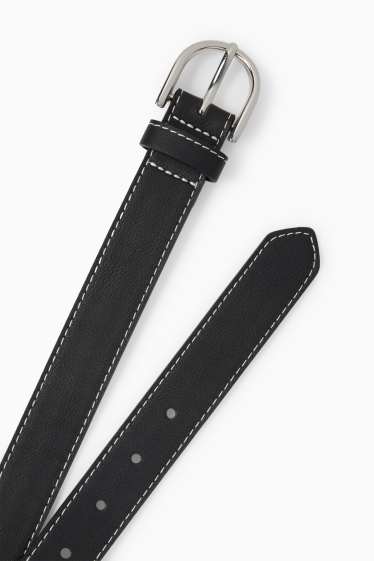 Damen - Gürtel - Lederimitat - schwarz