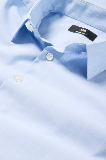 Uomo - Camicia business - regular fit - collo all'italiana - azzurro