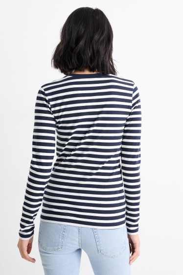 Femmes - Lot de 2 - hauts basiques à manches longues - bleu foncé