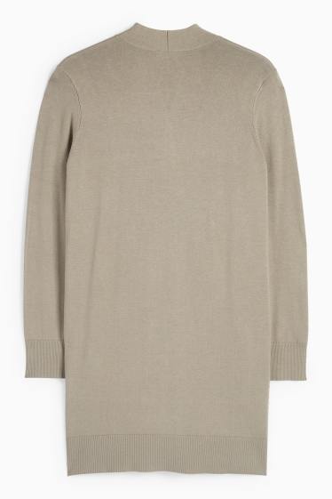 Women - Long cardigan - khaki