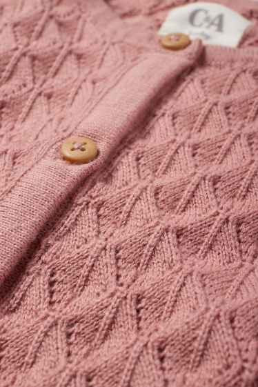 Baby Mädchen - Baby-Strickjacke - dunkelrosa
