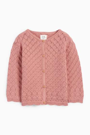 Baby Mädchen - Baby-Strickjacke - dunkelrosa