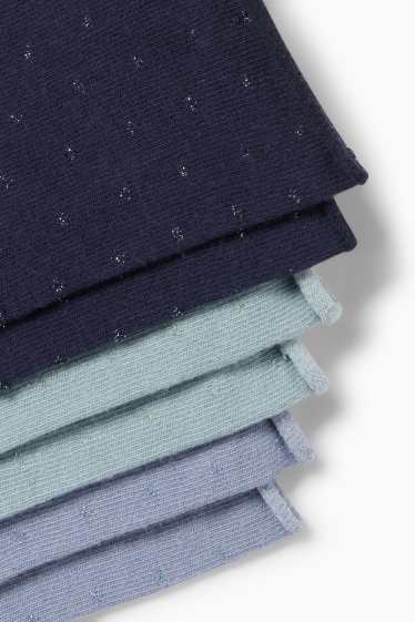 Damen - Multipack 3er - Socken - gepunktet - dunkelblau
