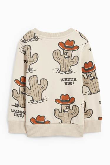 Kinder Jungen - Kaktus - Sweatshirt - hellbeige