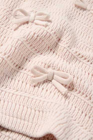 Baby Girls - Bow - baby jumper - rose