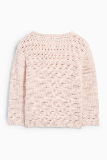 Baby Girls - Bow - baby jumper - rose