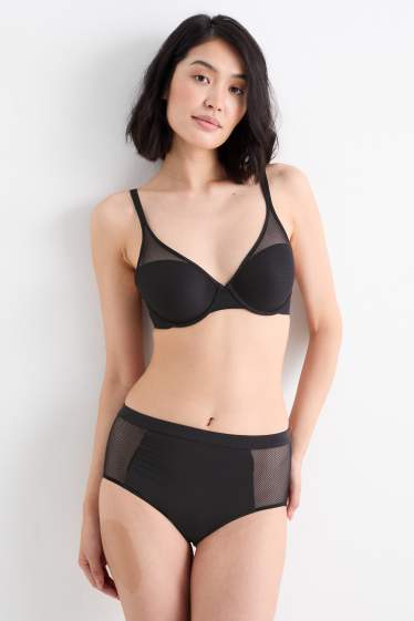 Dames - BH met beugels - PLUNGE - zwart