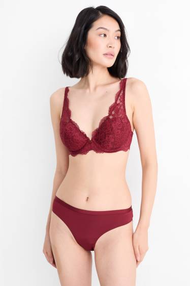 Damen - Slip - dunkelrot