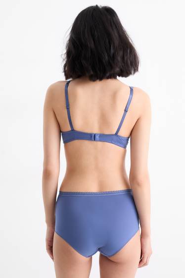 Dames - BH met beugels - PLUNGE - voorgevormd - blauw