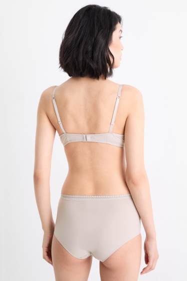 Women - Underwire bra - FULL COVERAGE - padded - taupe