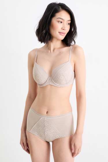 Women - Underwire bra - FULL COVERAGE - padded - taupe