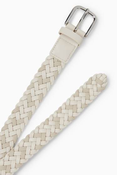 Damen - Gürtel - Lederimitat - hellbeige