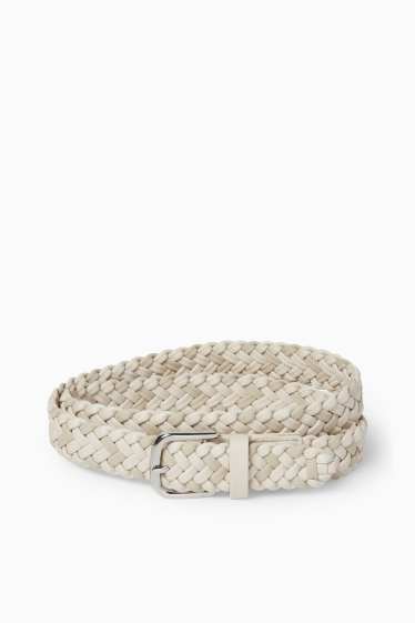 Damen - Gürtel - Lederimitat - hellbeige