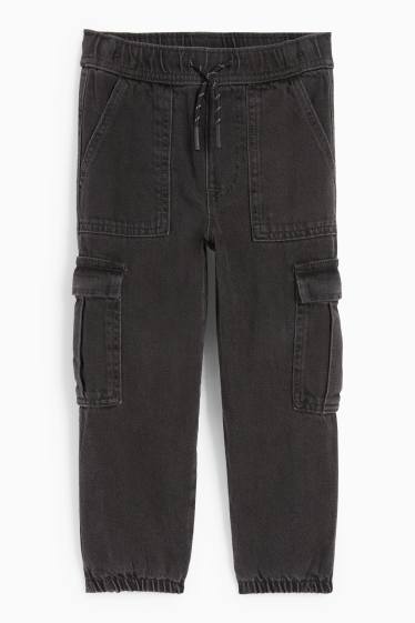 Kinder Jungen - Thermo-Cargo Jeans - schwarz