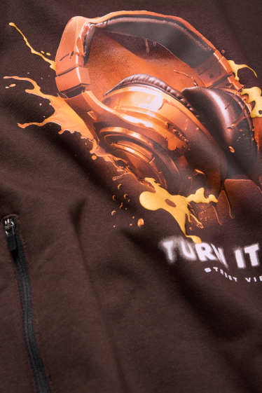 Children Boys - Headphones - sweatshirt - dark brown