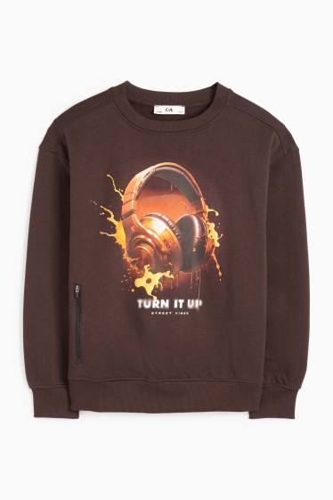 Children Boys - Headphones - sweatshirt - dark brown