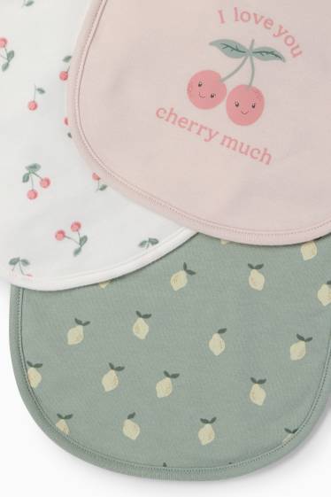 Baby Mädchen - Multipack 3er - Kirsche und Zitrone - Baby-Lätzchen - cremeweiss