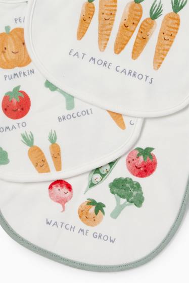 Baby Mädchen - Multipack 3er - Gemüse - Baby-Lätzchen - weiss