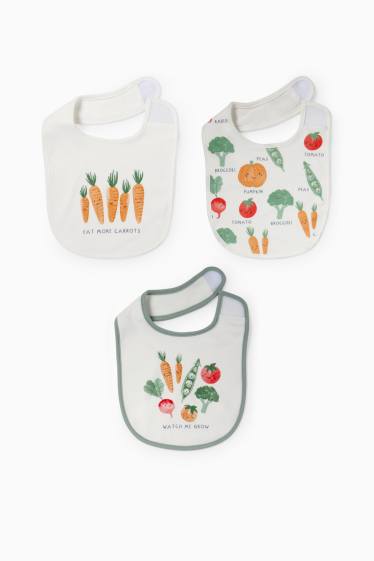 Baby Mädchen - Multipack 3er - Gemüse - Baby-Lätzchen - weiss