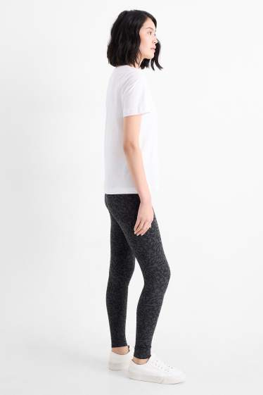 Dames - Set van 2 - basic legging - zwart