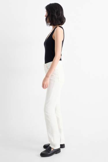 Donna - Vintage straight jeans - vita media - LYCRA® - bianco