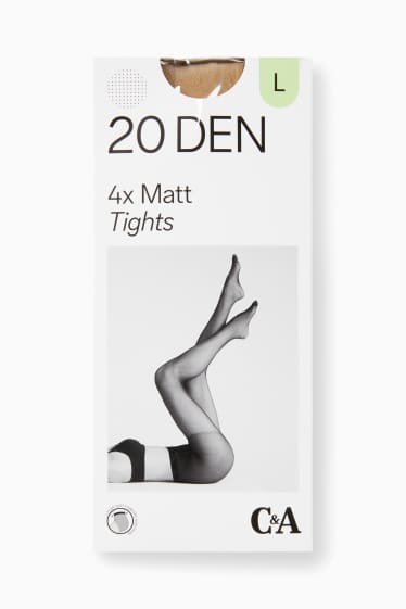 Dames - Set van 4 - panty - 20 DEN - beige