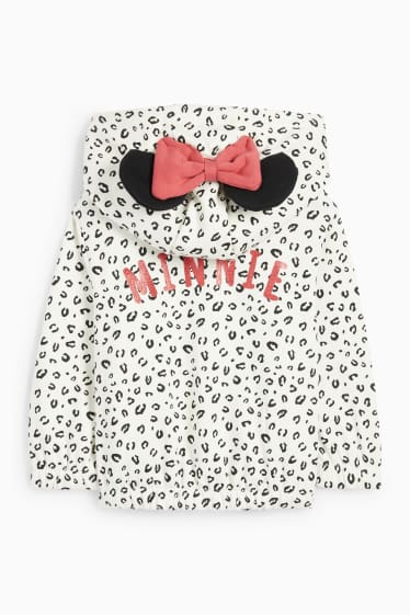 Děti - dívky - Minnie Mouse - tepláková bunda s kapucí - se vzorem - krémově bílá